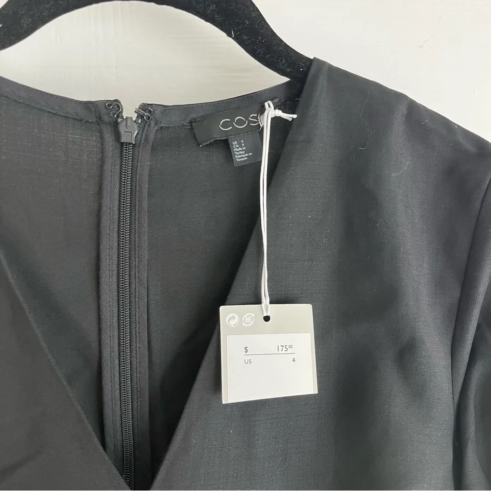 NWT COS Black Long Sleeve Jumpsuit with Sleeve Tie